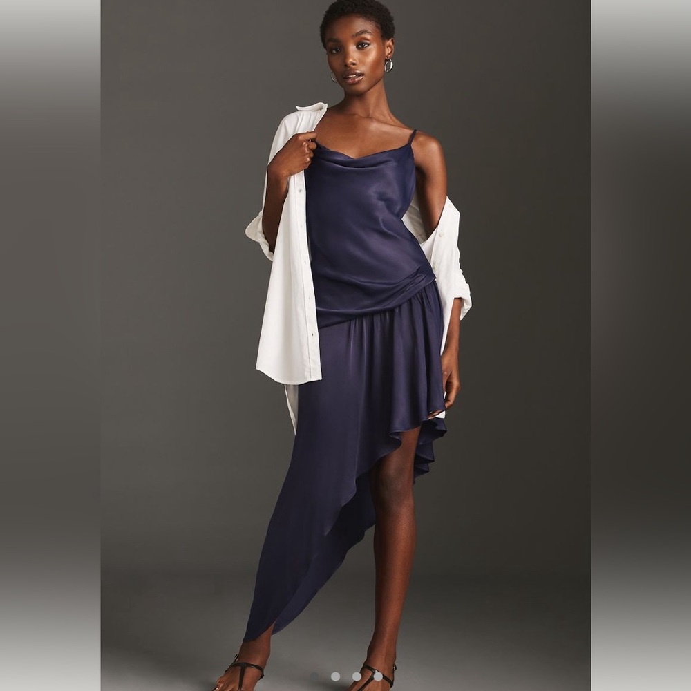 By Anthropologie Slim Asymmetrical Hem Dress - size 10 NWT